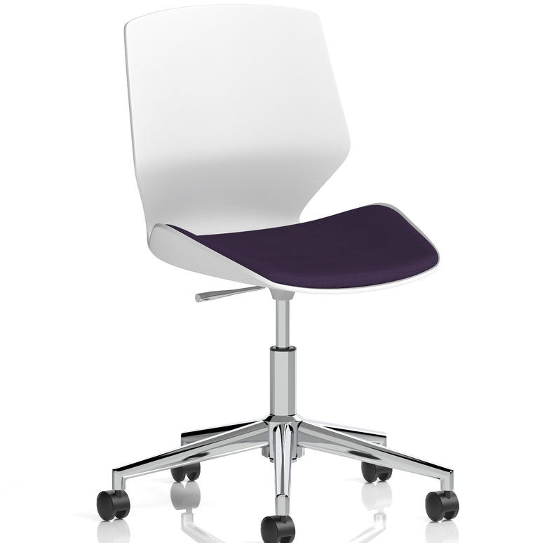 Florence 5 Star Base White Frame Fabric Visitor Chair
