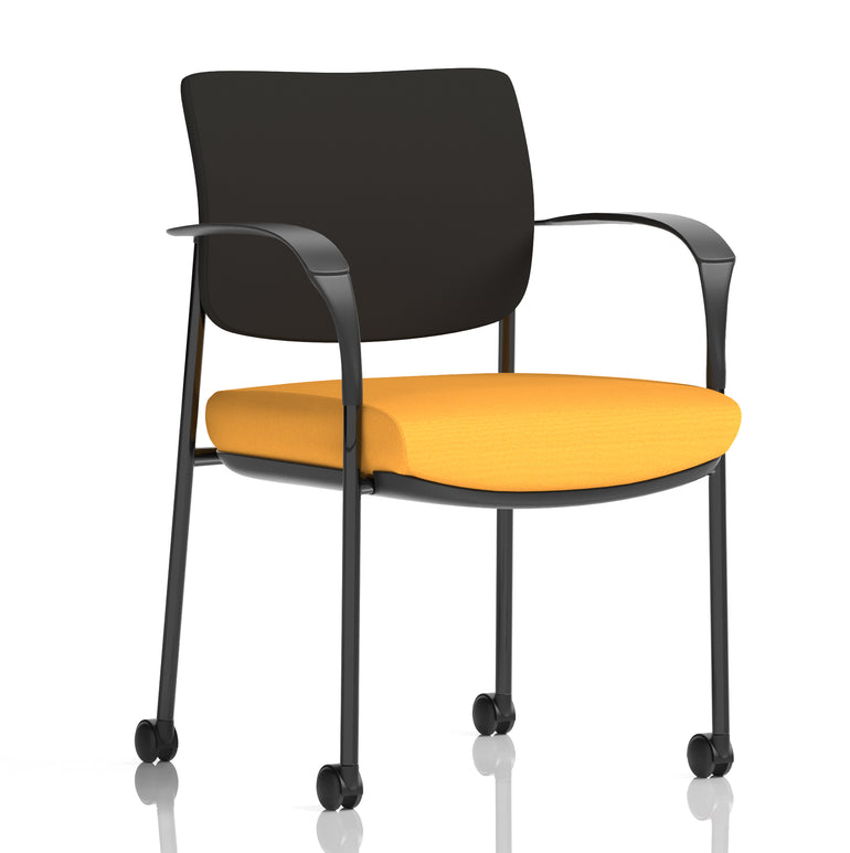 Brunswick Deluxe Medium Back Visitor Office Chair with Arms with Castors
