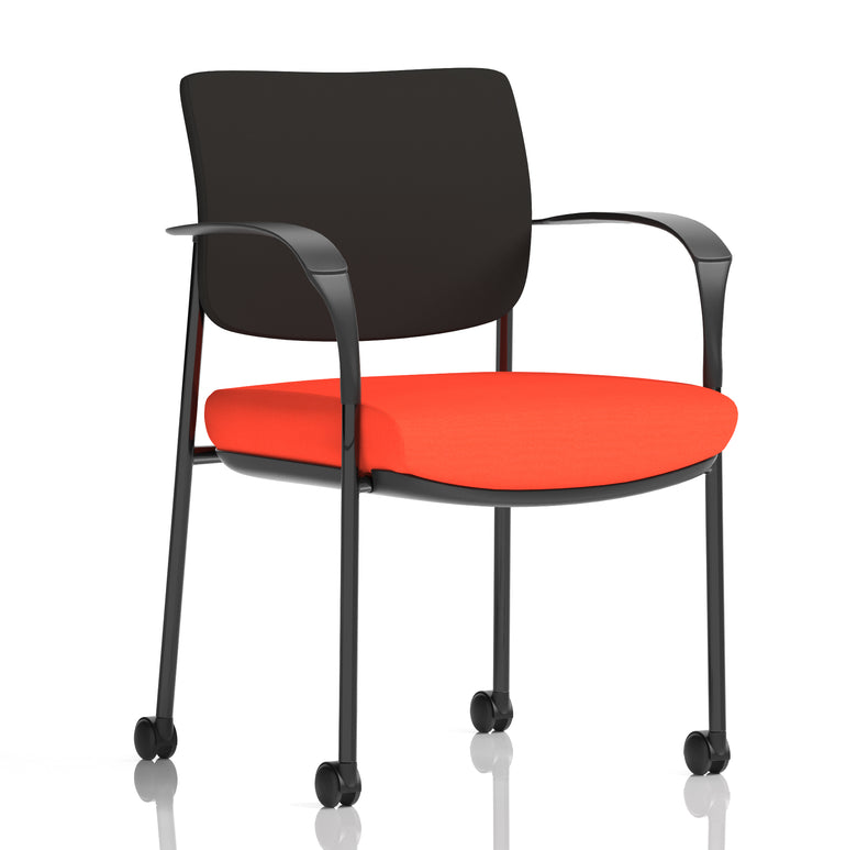Brunswick Deluxe Medium Back Visitor Office Chair with Arms with Castors
