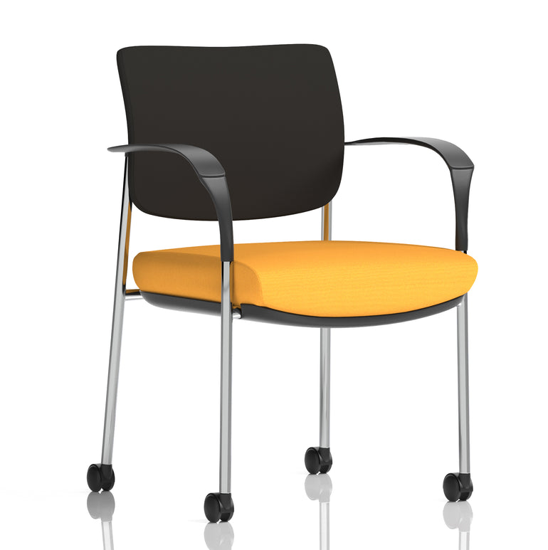 Brunswick Deluxe Medium Back Visitor Office Chair with Arms with Castors