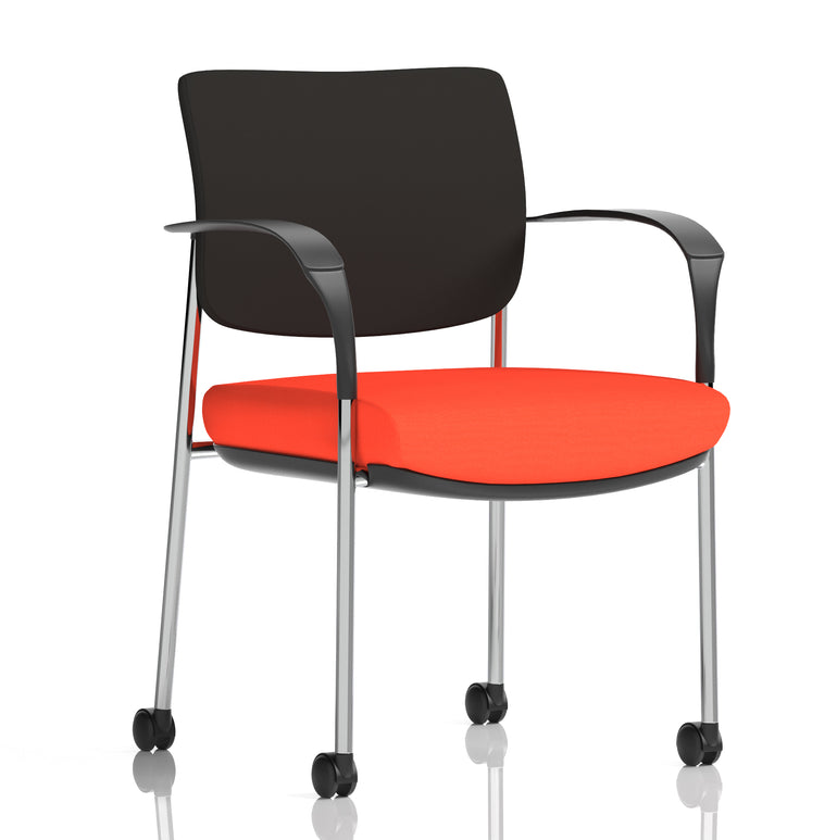 Brunswick Deluxe Medium Back Visitor Office Chair with Arms with Castors