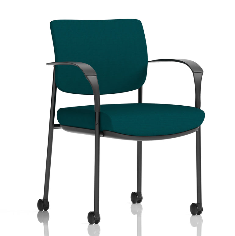 Brunswick Deluxe Medium Back Visitor Office Chair with Arms with Castors