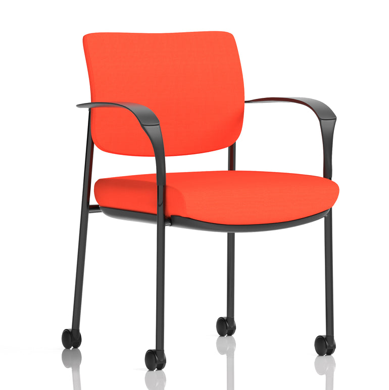 Brunswick Deluxe Medium Back Visitor Office Chair with Arms with Castors