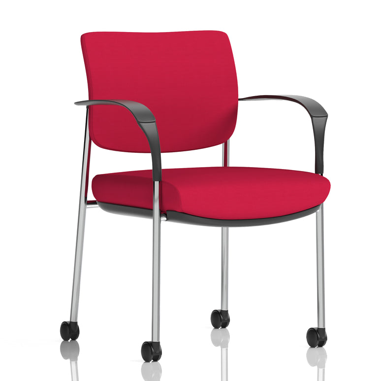 Brunswick Deluxe Medium Back Visitor Office Chair with Arms with Castors