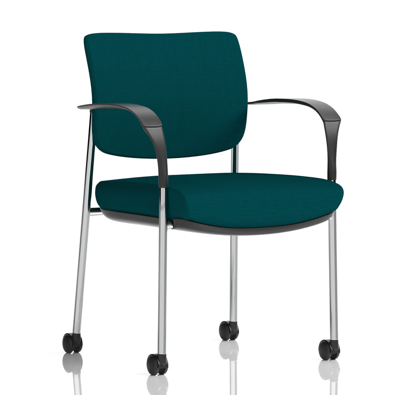 Brunswick Deluxe Medium Back Visitor Office Chair with Arms with Castors