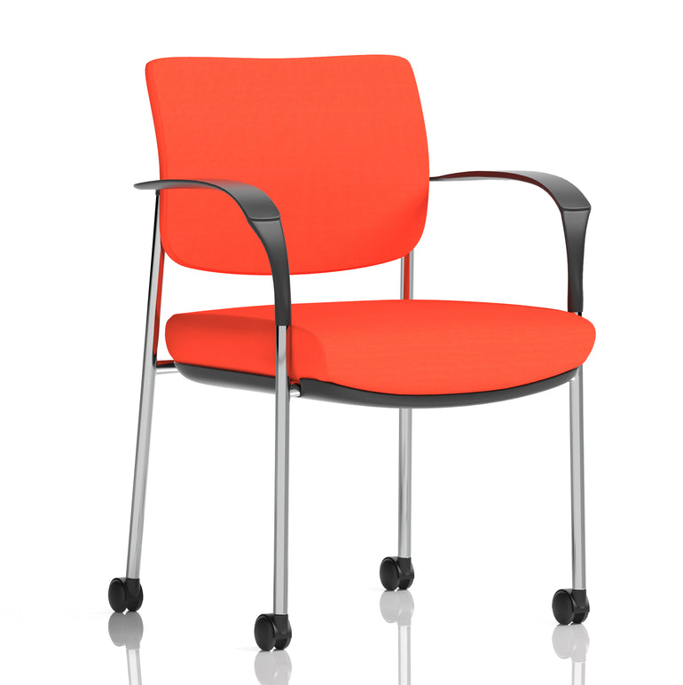 Brunswick Deluxe Medium Back Visitor Office Chair with Arms with Castors