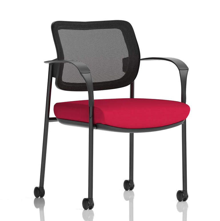 Brunswick Deluxe Medium Back Visitor Office Chair with Arms with Castors
