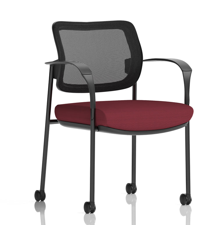Brunswick Deluxe Medium Back Visitor Office Chair with Arms with Castors