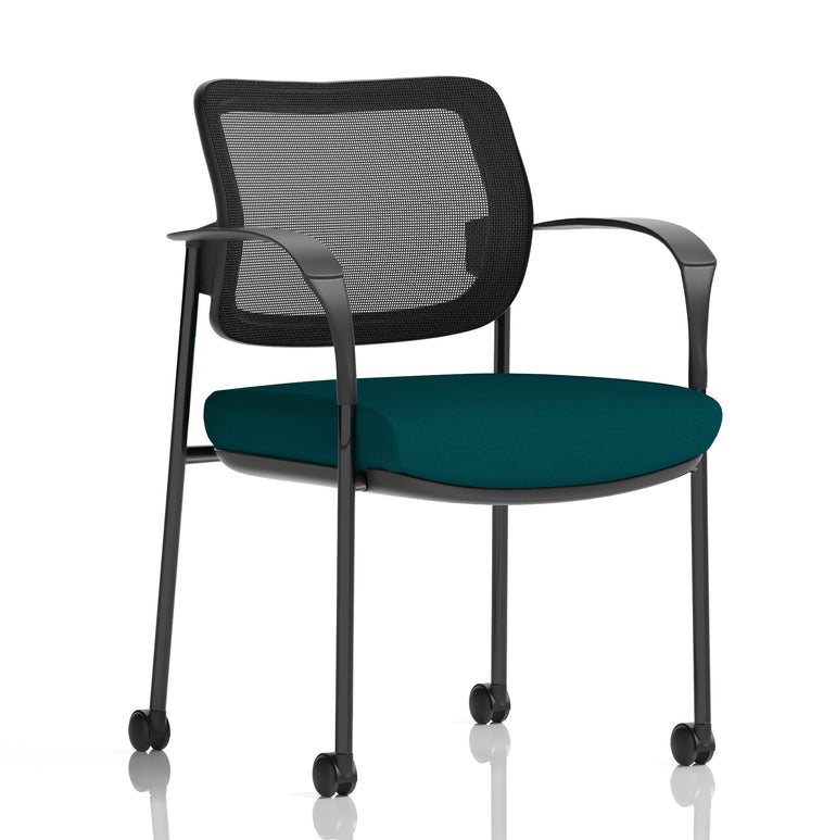 Brunswick Deluxe Medium Back Visitor Office Chair with Arms with Castors