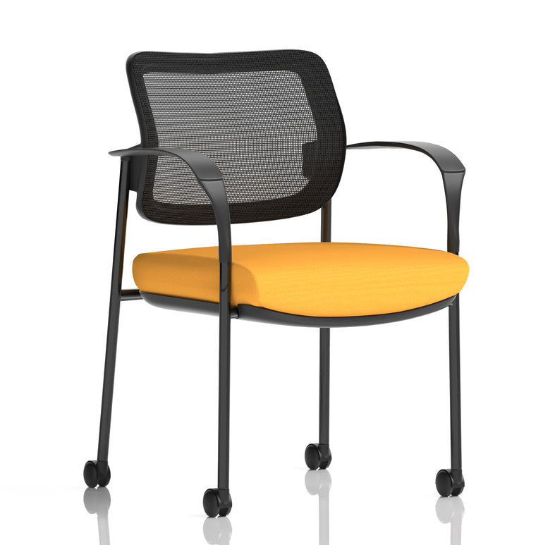Brunswick Deluxe Medium Back Visitor Office Chair with Arms with Castors