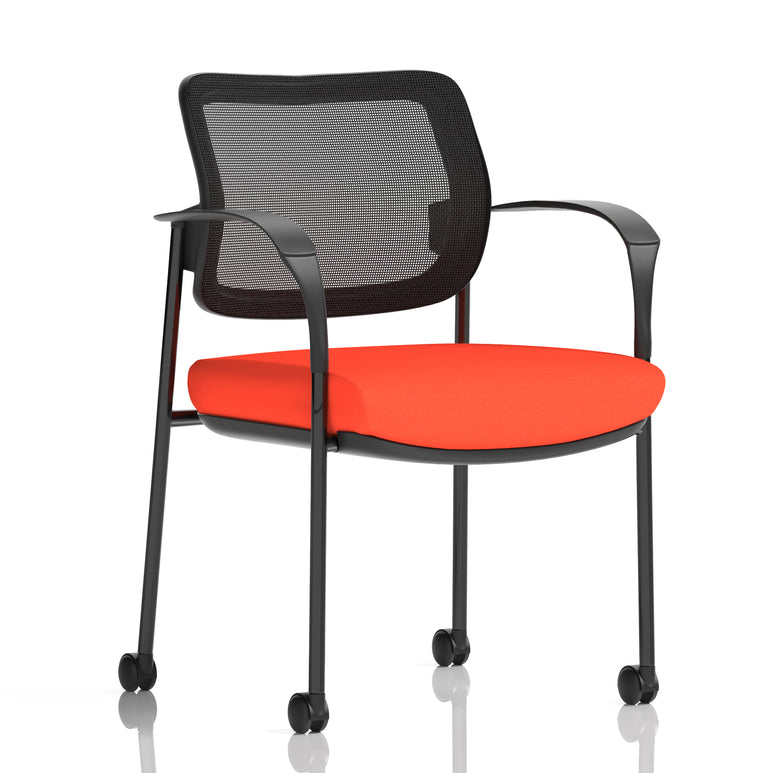 Brunswick Deluxe Medium Back Visitor Office Chair with Arms with Castors
