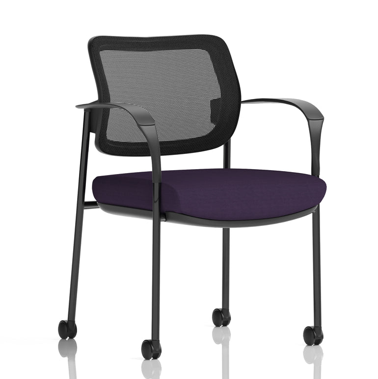 Brunswick Deluxe Medium Back Visitor Office Chair with Arms with Castors