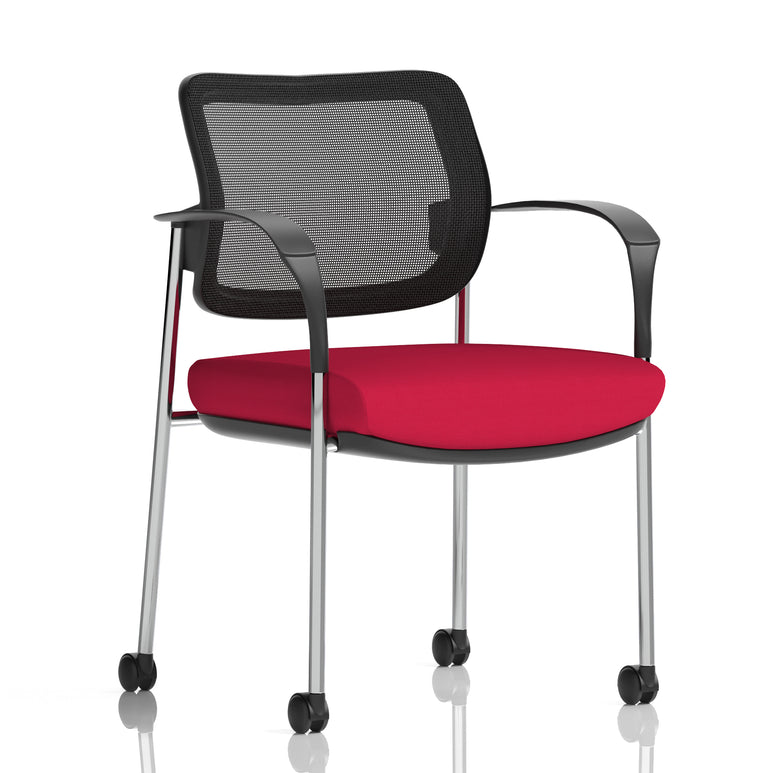 Brunswick Deluxe Medium Back Visitor Office Chair with Arms with Castors