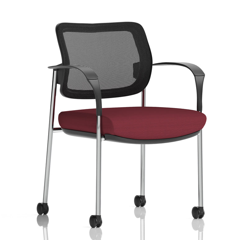 Brunswick Deluxe Medium Back Visitor Office Chair with Arms with Castors