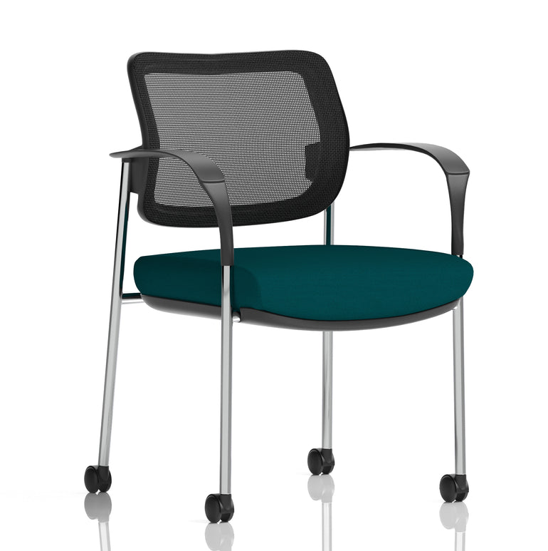 Brunswick Deluxe Medium Back Visitor Office Chair with Arms with Castors