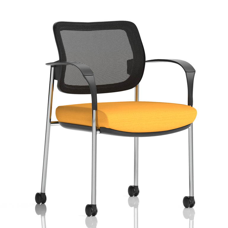 Brunswick Deluxe Medium Back Visitor Office Chair with Arms with Castors