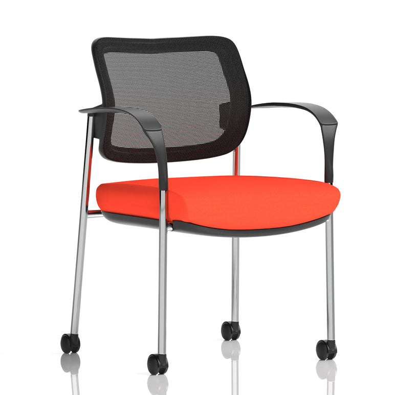 Brunswick Deluxe Medium Back Visitor Office Chair with Arms with Castors