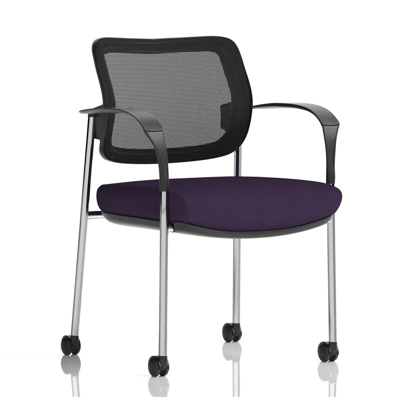 Brunswick Deluxe Medium Back Visitor Office Chair with Arms with Castors