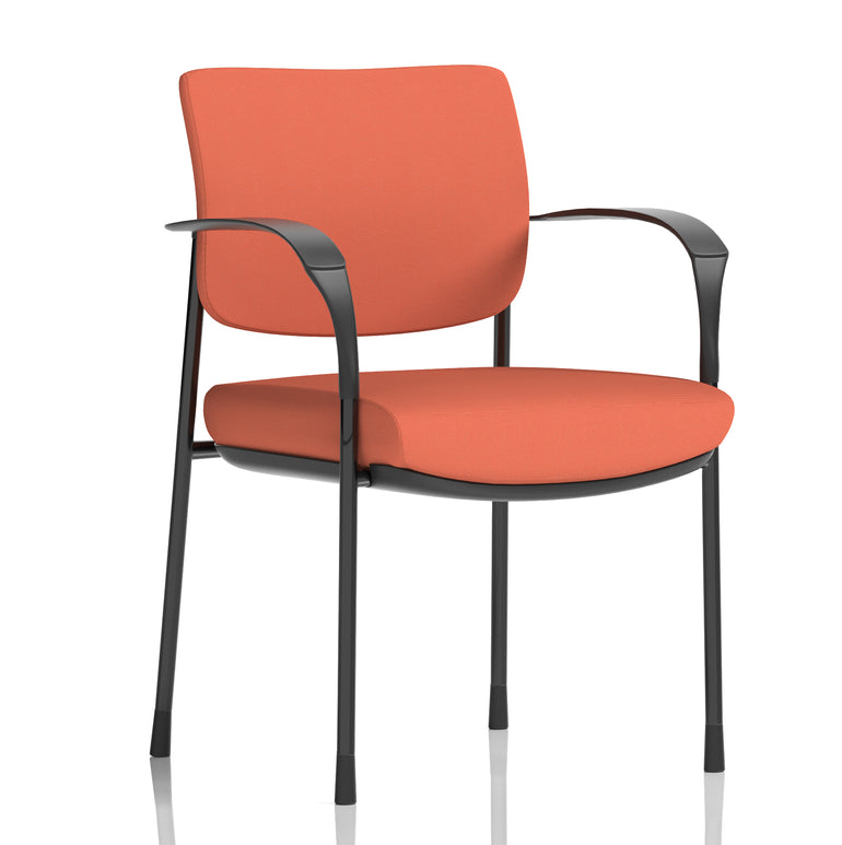 Brunswick Deluxe Medium Back Stacking Visitor Office Chair with Arms In Quest Fabric