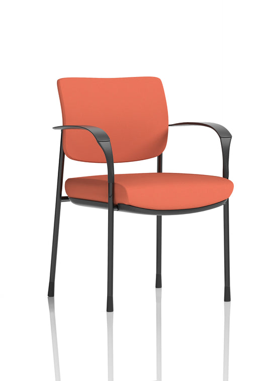Brunswick Deluxe Medium Back Stacking Visitor Office Chair with Arms In Quest Fabric