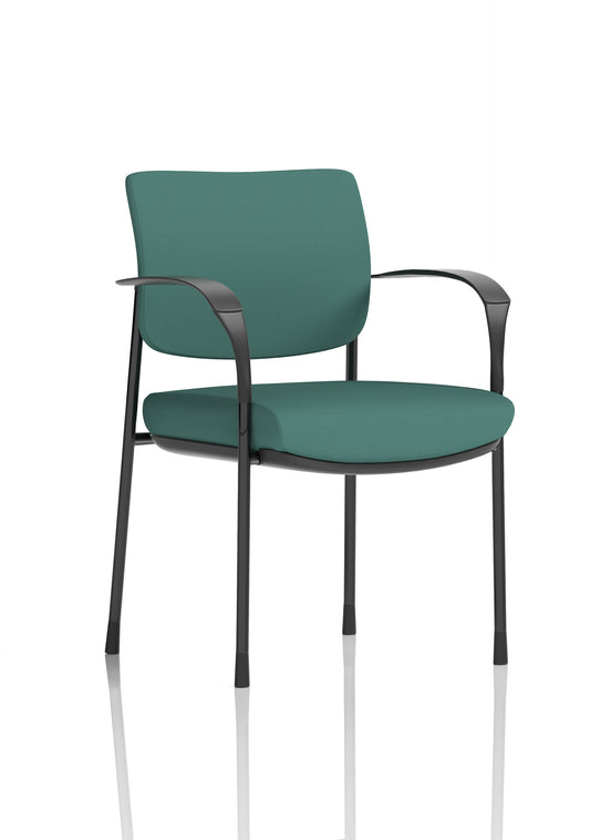 Brunswick Deluxe Medium Back Stacking Visitor Office Chair with Arms In Quest Fabric
