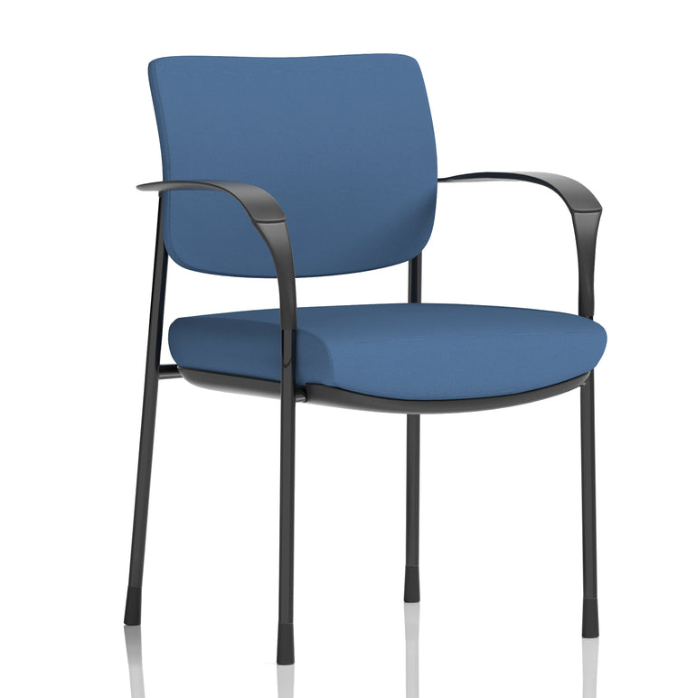 Brunswick Deluxe Medium Back Stacking Visitor Office Chair with Arms In Quest Fabric