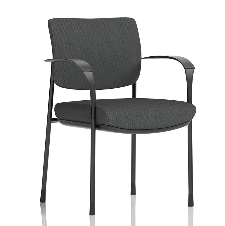 Brunswick Deluxe Medium Back Stacking Visitor Office Chair with Arms In Quest Fabric