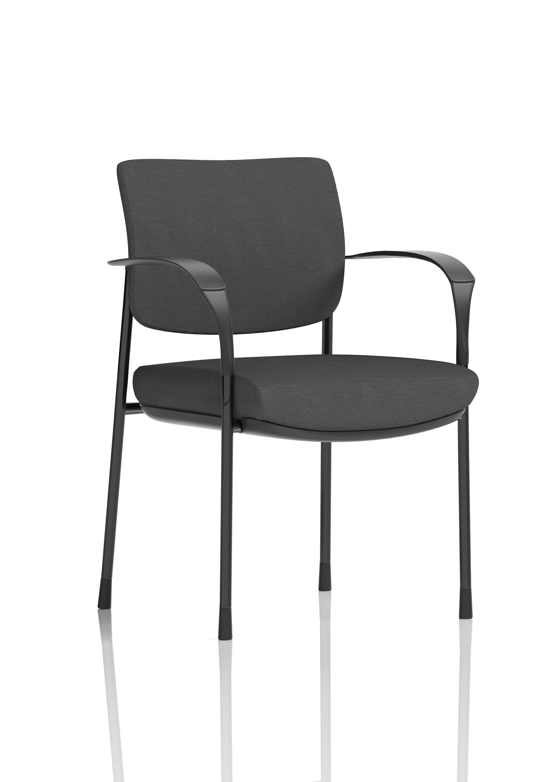 Brunswick Deluxe Medium Back Stacking Visitor Office Chair with Arms In Quest Fabric