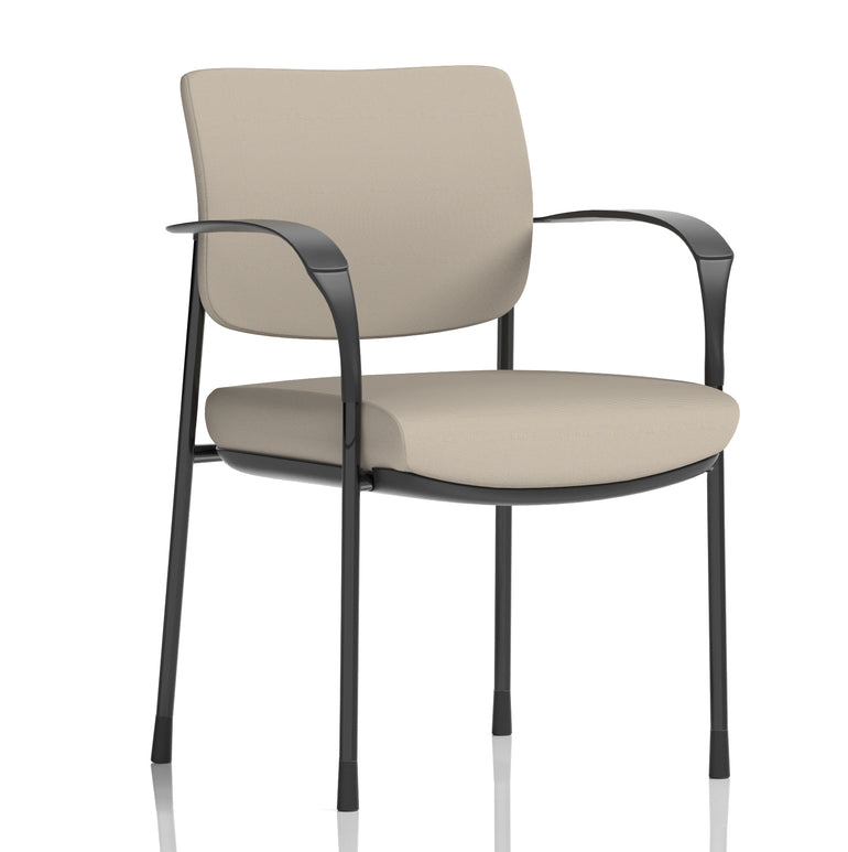 Brunswick Deluxe Medium Back Stacking Visitor Office Chair with Arms In Quest Fabric