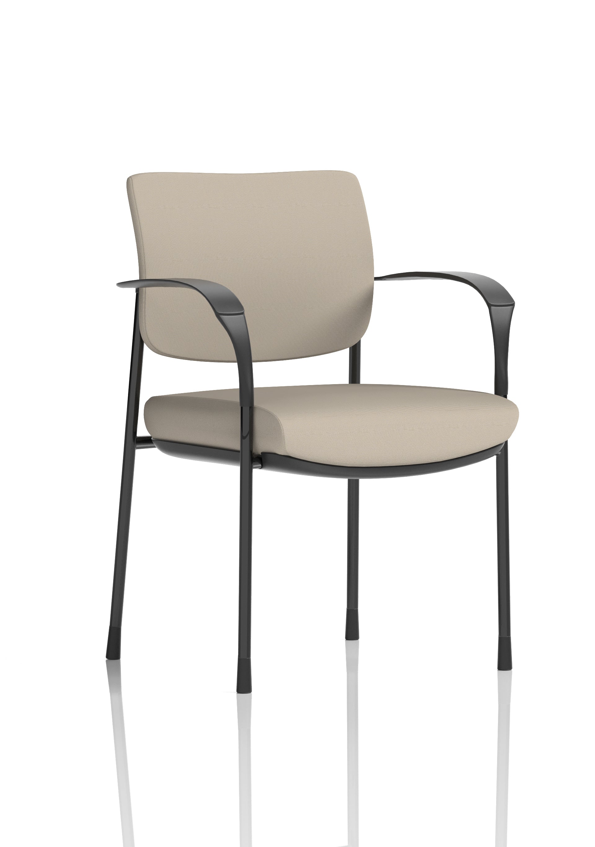 Brunswick Deluxe Medium Back Stacking Visitor Office Chair with Arms In Quest Fabric