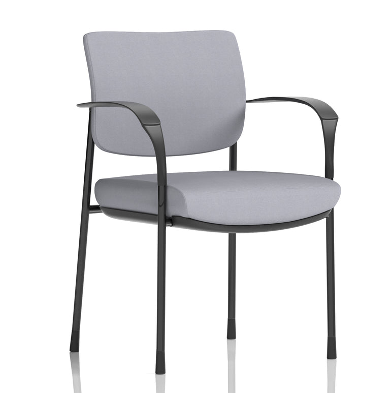Brunswick Deluxe Medium Back Stacking Visitor Office Chair with Arms In Quest Fabric