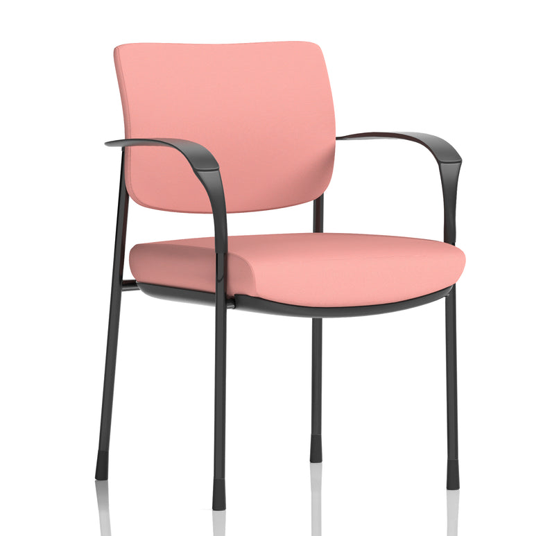 Brunswick Deluxe Medium Back Stacking Visitor Office Chair with Arms In Quest Fabric