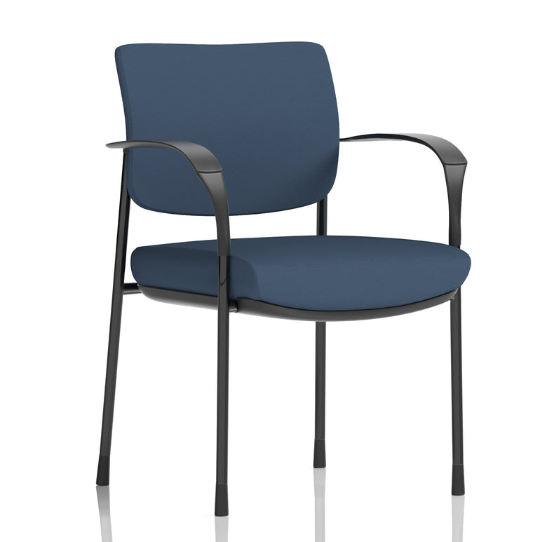 Brunswick Deluxe Medium Back Stacking Visitor Office Chair with Arms In Quest Fabric