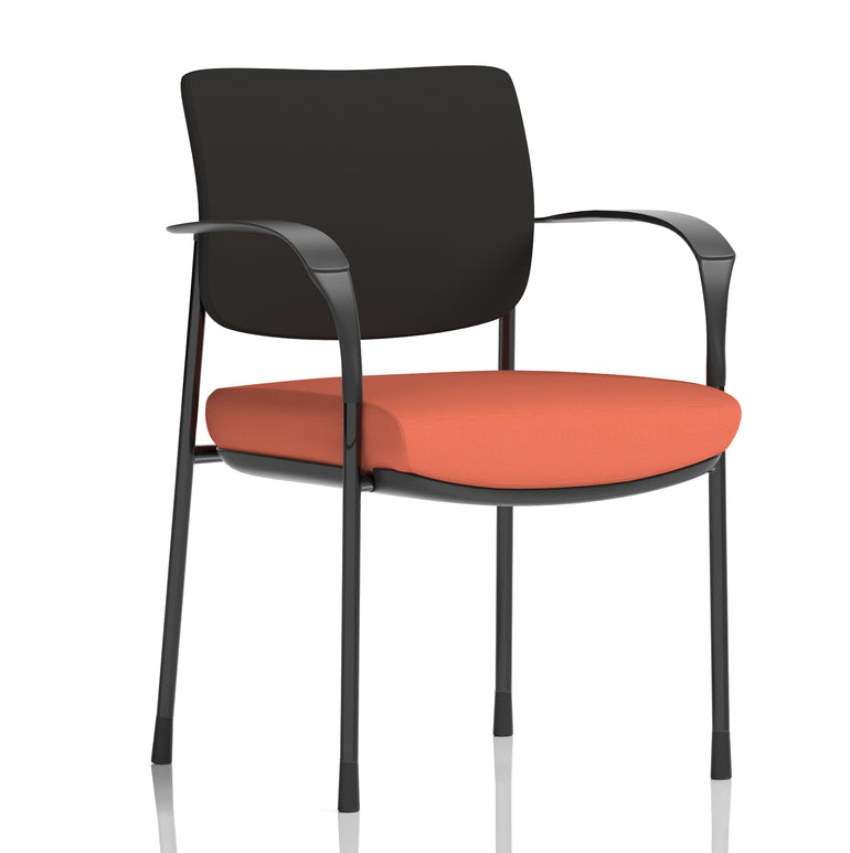 Brunswick Deluxe Medium Back Stacking Visitor Office Chair with Arms In Quest Fabric