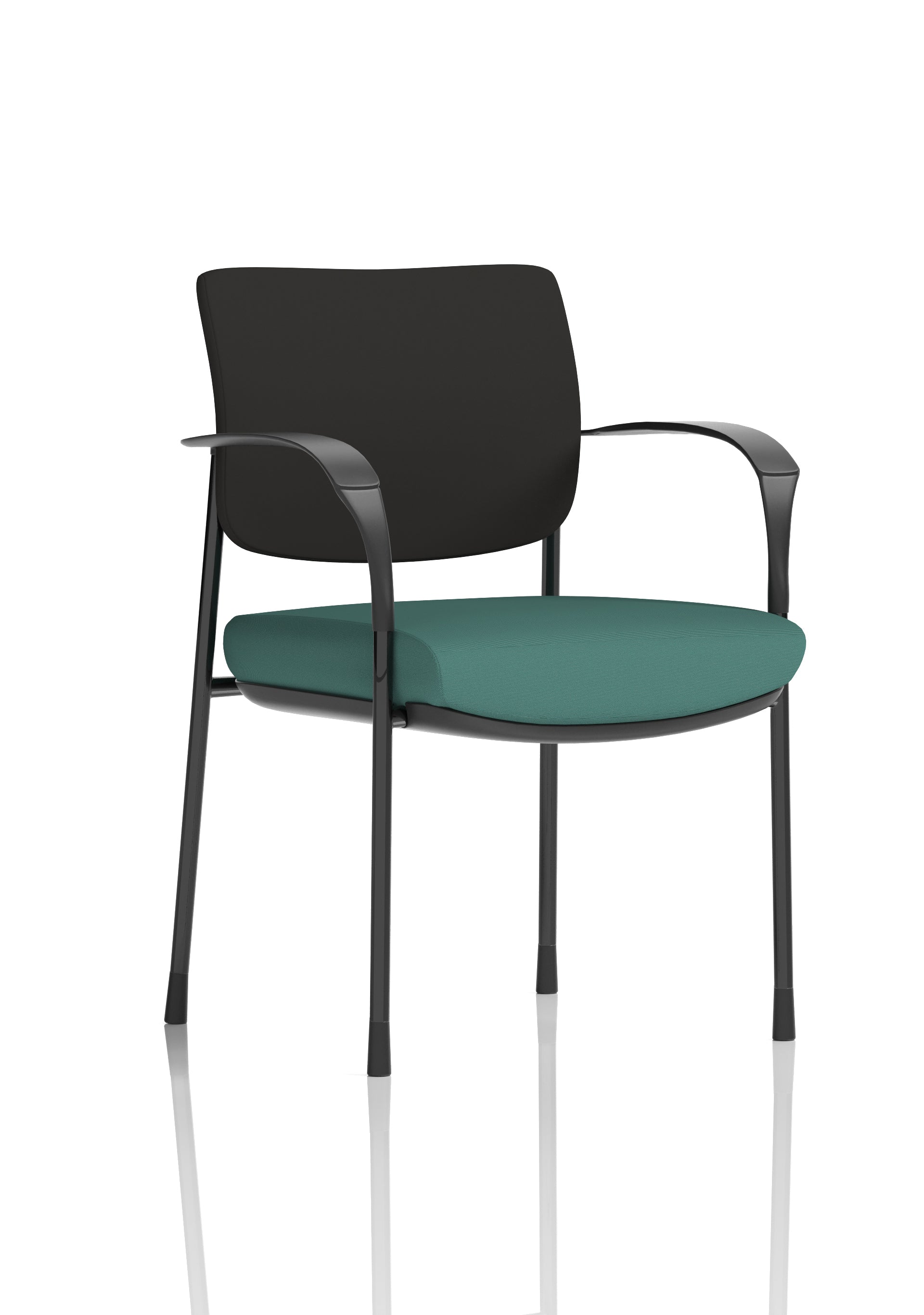 Brunswick Deluxe Medium Back Stacking Visitor Office Chair with Arms In Quest Fabric