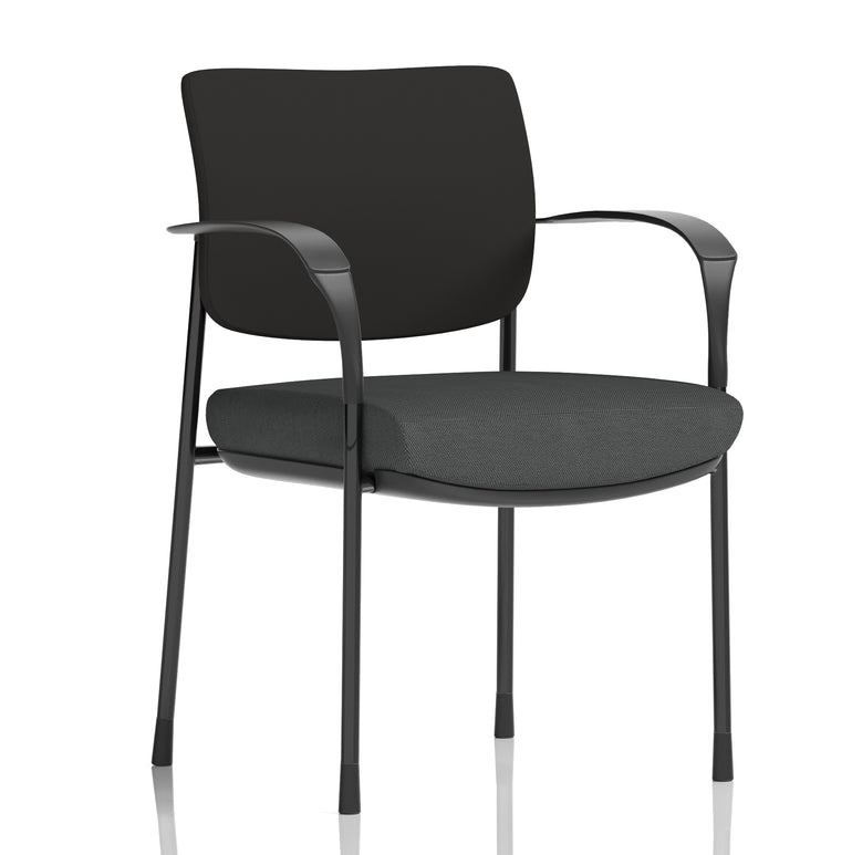 Brunswick Deluxe Medium Back Stacking Visitor Office Chair with Arms In Quest Fabric