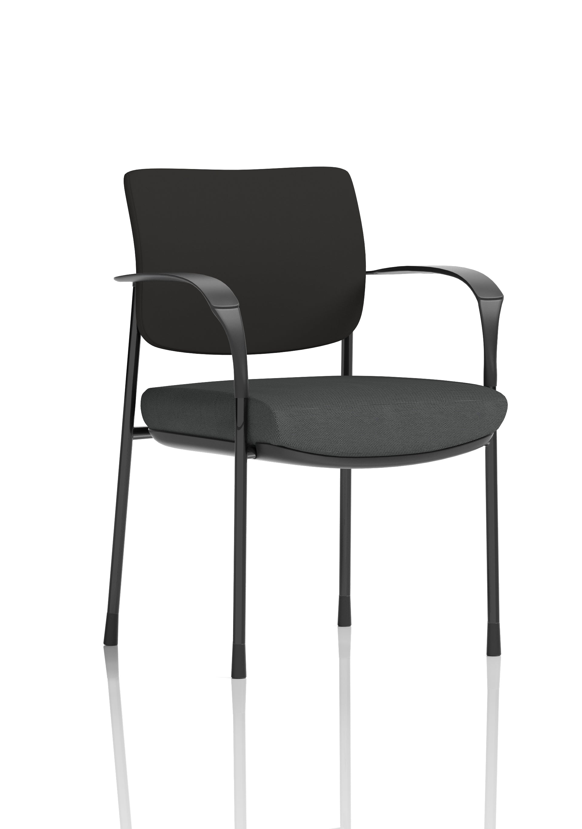 Brunswick Deluxe Medium Back Stacking Visitor Office Chair with Arms In Quest Fabric