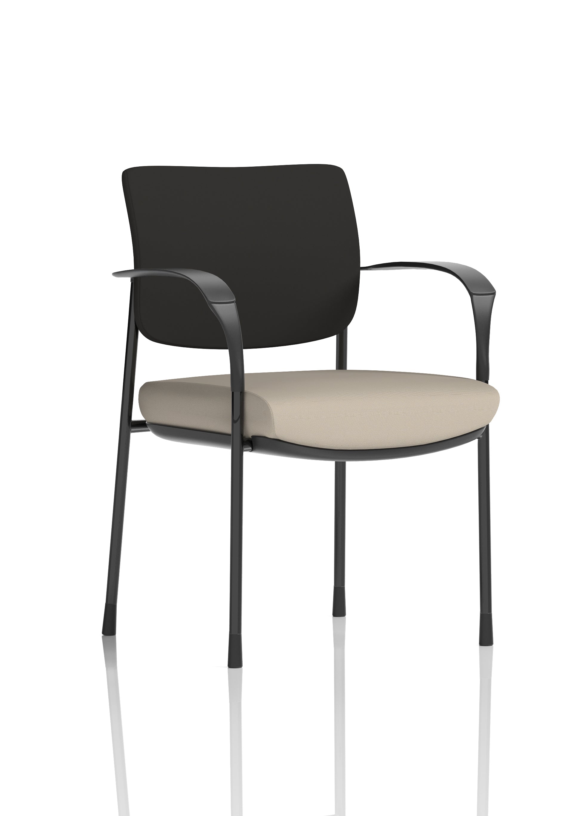 Brunswick Deluxe Medium Back Stacking Visitor Office Chair with Arms In Quest Fabric