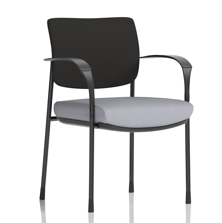 Brunswick Deluxe Medium Back Stacking Visitor Office Chair with Arms In Quest Fabric