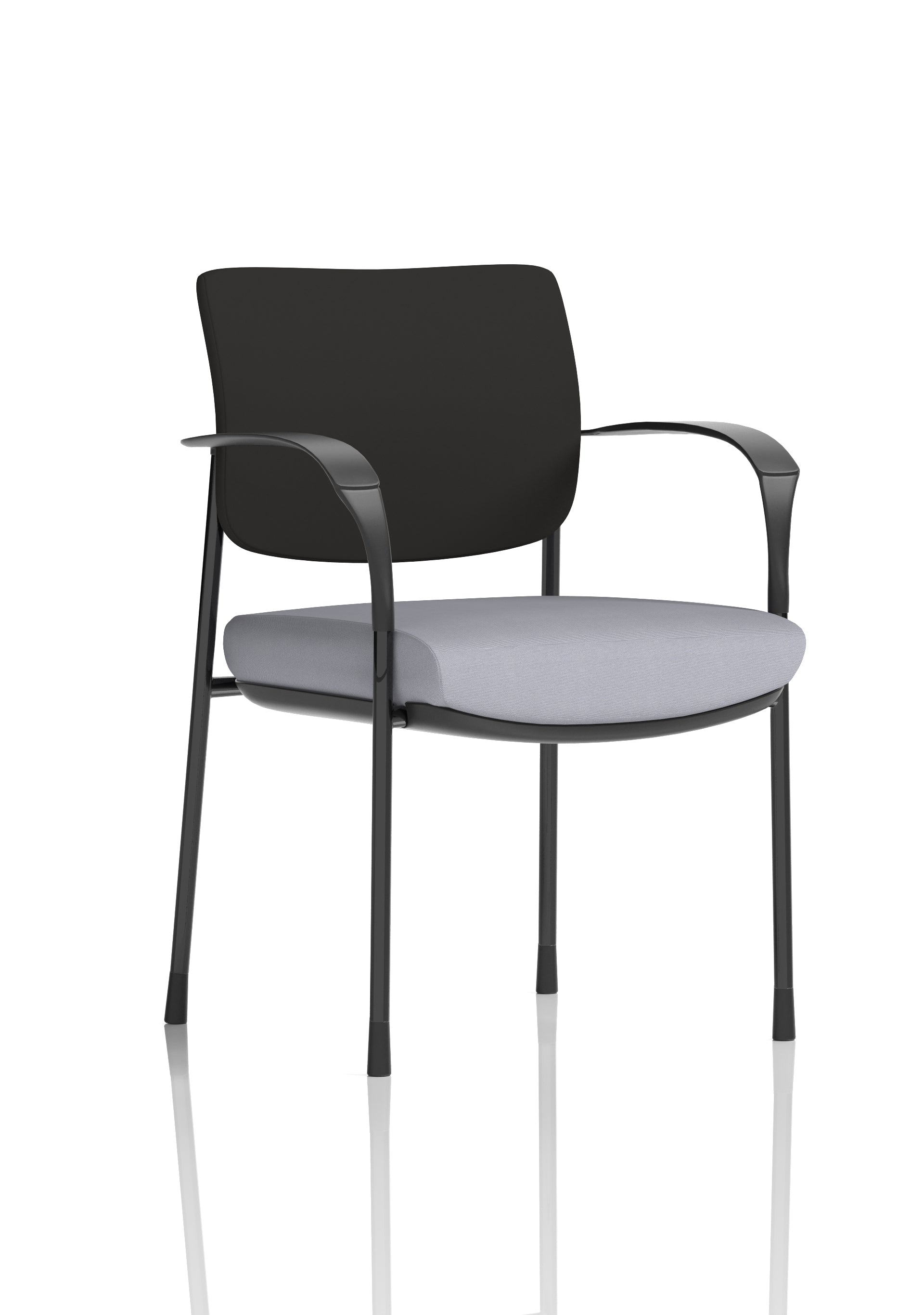 Brunswick Deluxe Medium Back Stacking Visitor Office Chair with Arms In Quest Fabric
