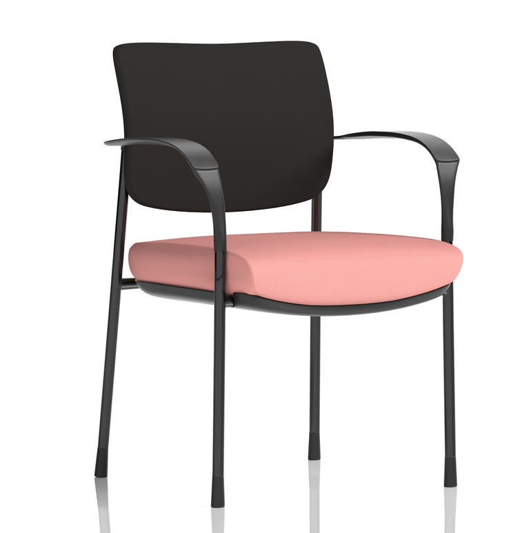 Brunswick Deluxe Medium Back Stacking Visitor Office Chair with Arms In Quest Fabric