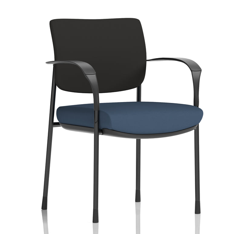 Brunswick Deluxe Medium Back Stacking Visitor Office Chair with Arms In Quest Fabric