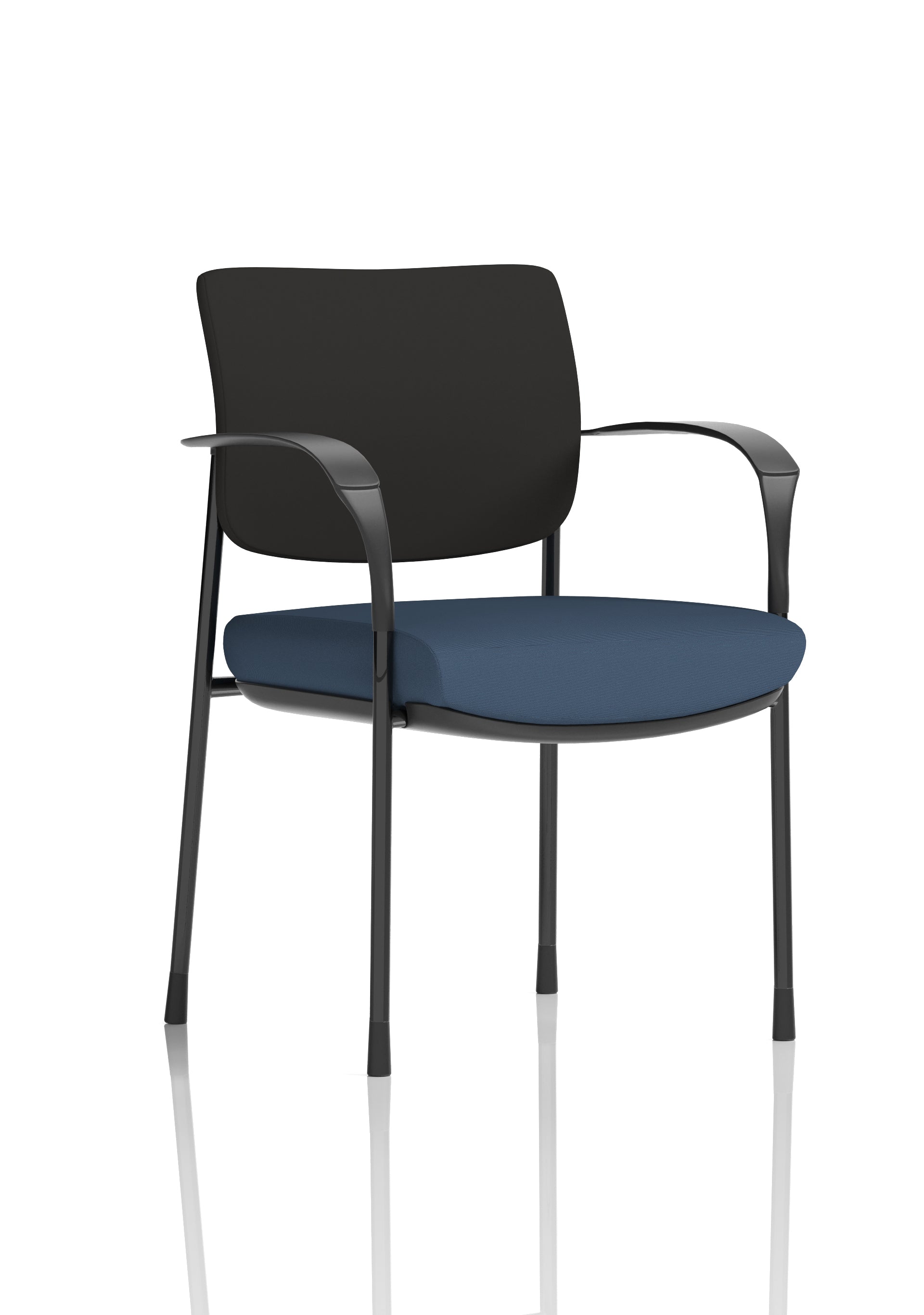 Brunswick Deluxe Medium Back Stacking Visitor Office Chair with Arms In Quest Fabric