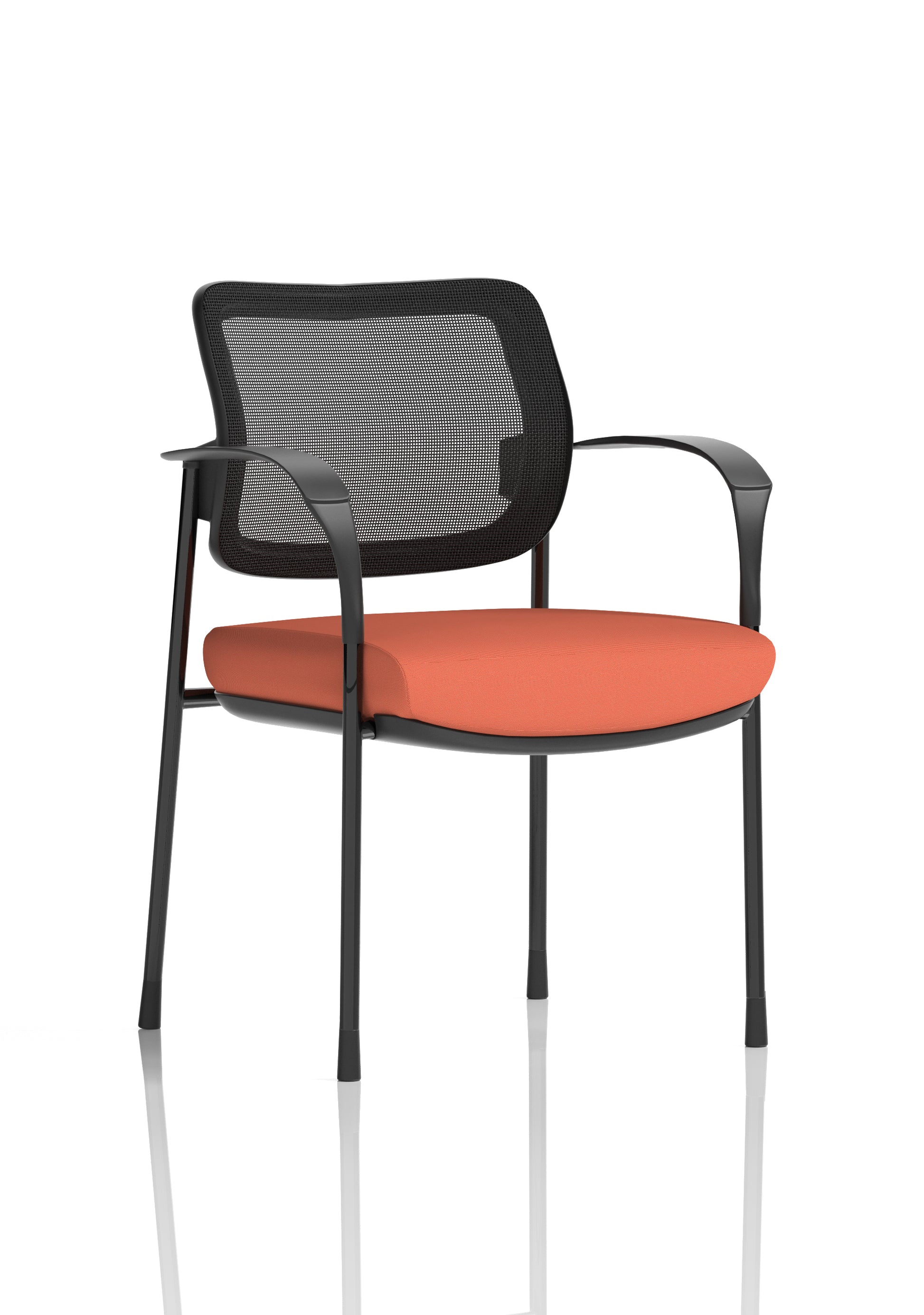 Brunswick Deluxe Medium Back Stacking Visitor Office Chair with Arms In Quest Fabric