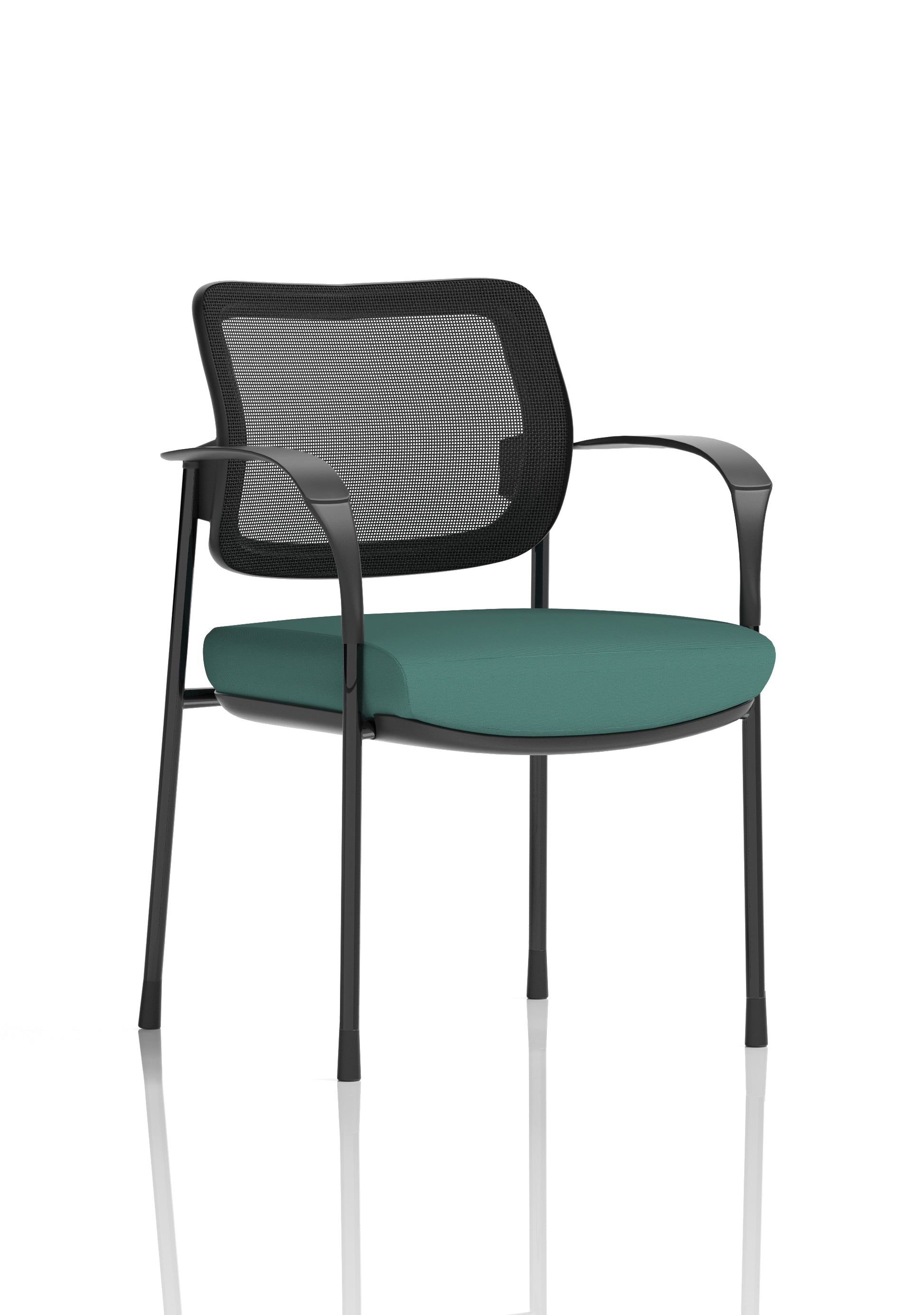 Brunswick Deluxe Medium Back Stacking Visitor Office Chair with Arms In Quest Fabric