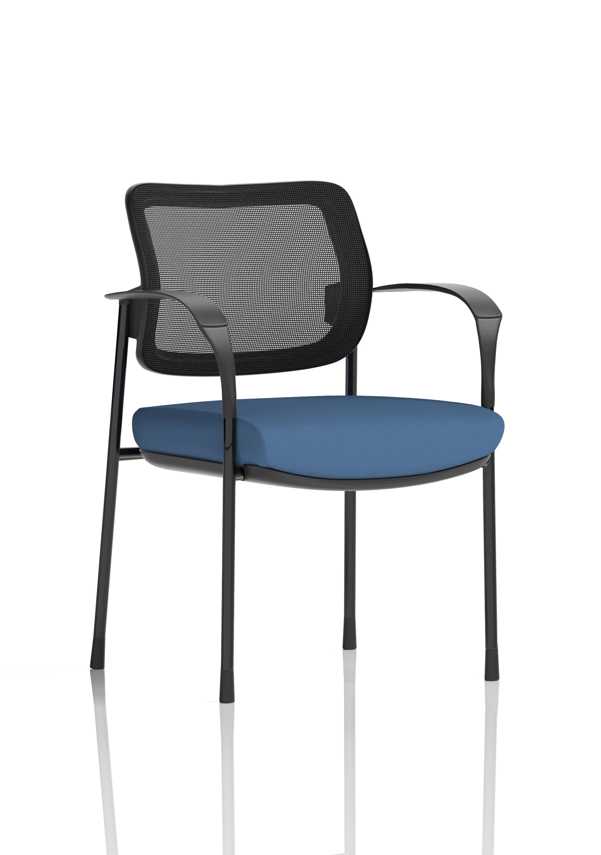 Brunswick Deluxe Medium Back Stacking Visitor Office Chair with Arms In Quest Fabric