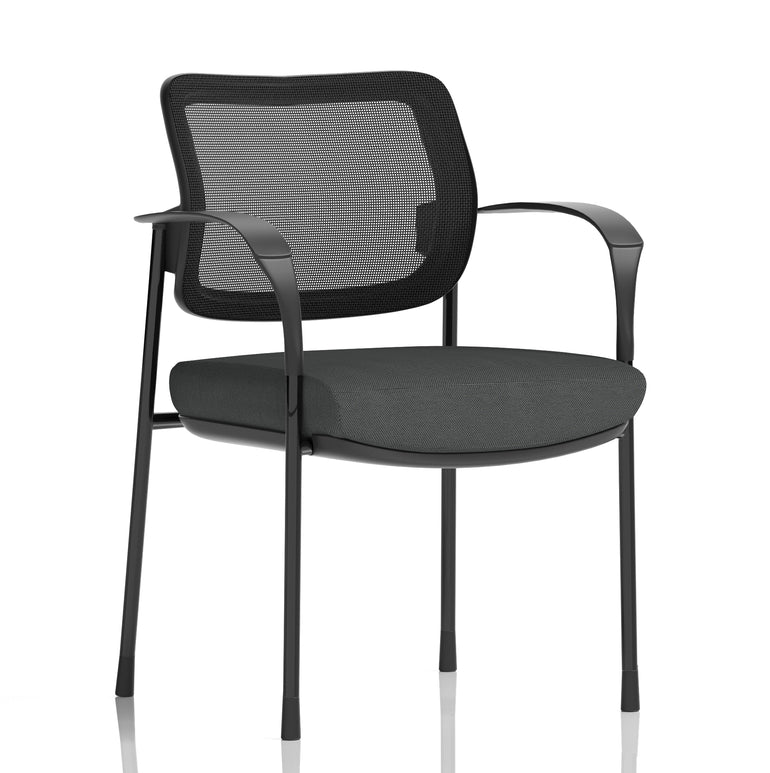Brunswick Deluxe Medium Back Stacking Visitor Office Chair with Arms In Quest Fabric