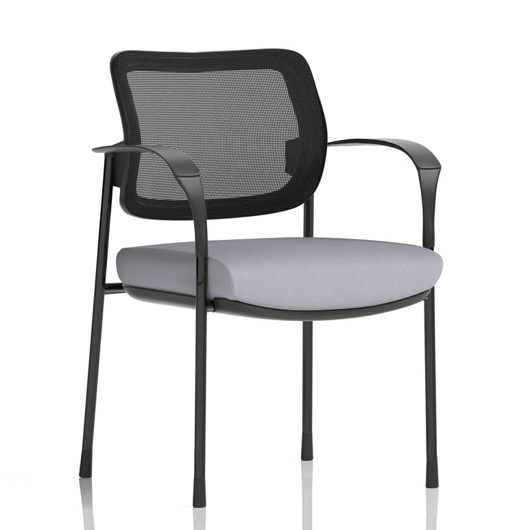 Brunswick Deluxe Medium Back Stacking Visitor Office Chair with Arms In Quest Fabric
