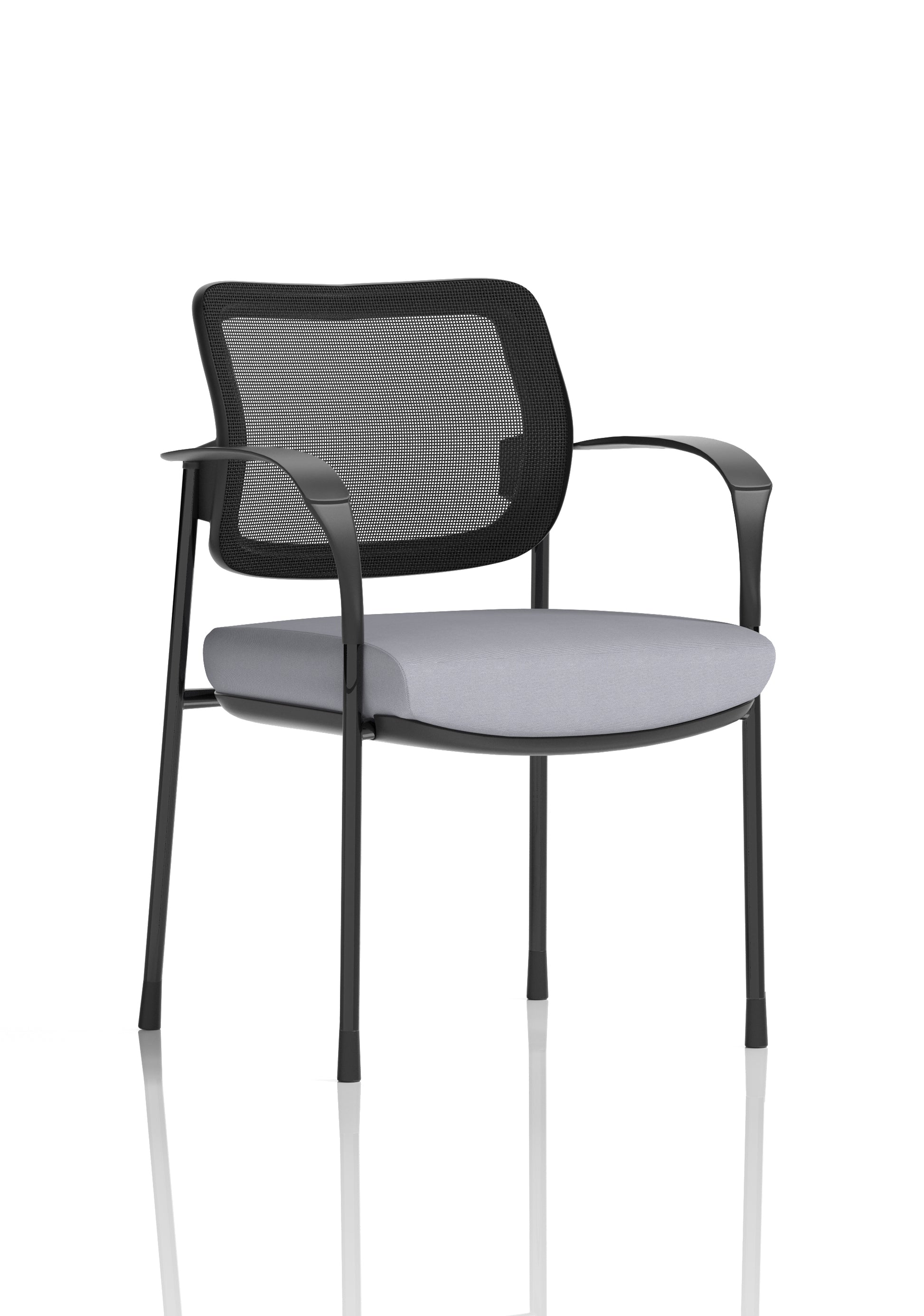 Brunswick Deluxe Medium Back Stacking Visitor Office Chair with Arms In Quest Fabric