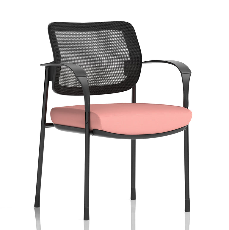 Brunswick Deluxe Medium Back Stacking Visitor Office Chair with Arms In Quest Fabric
